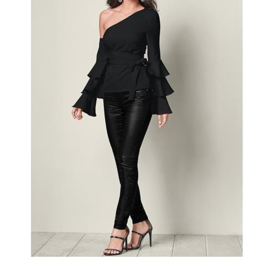 One Shoulder Ruffle Top